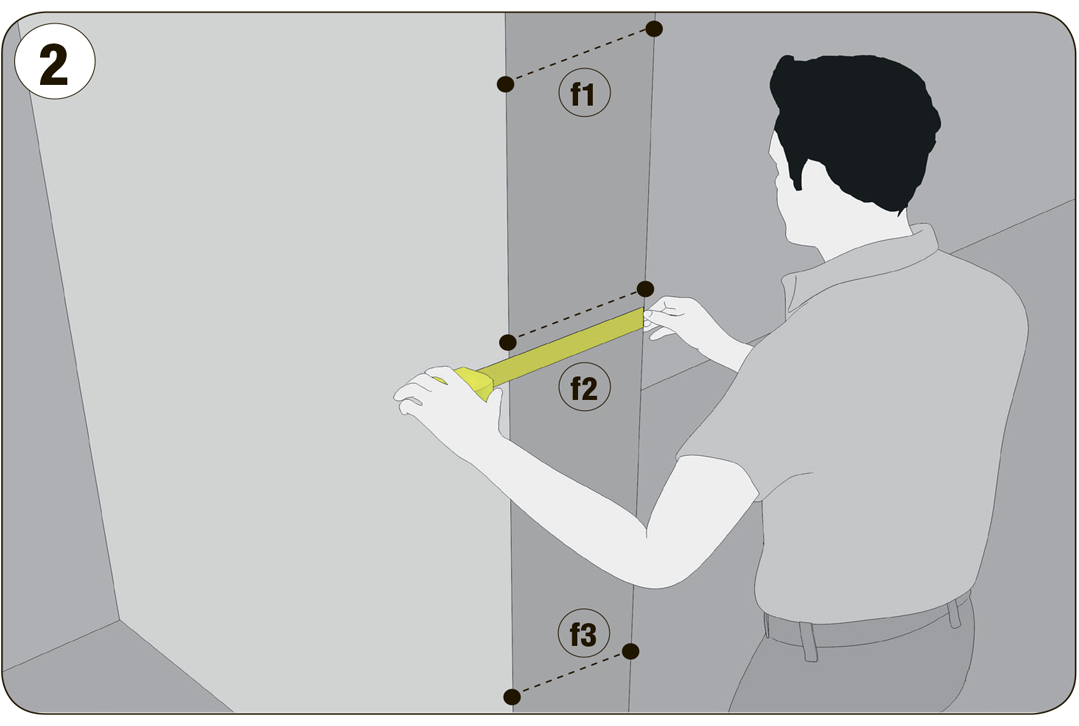 Шаг 2. Замерьте глубину проема (f). Запишите максимальное значение.